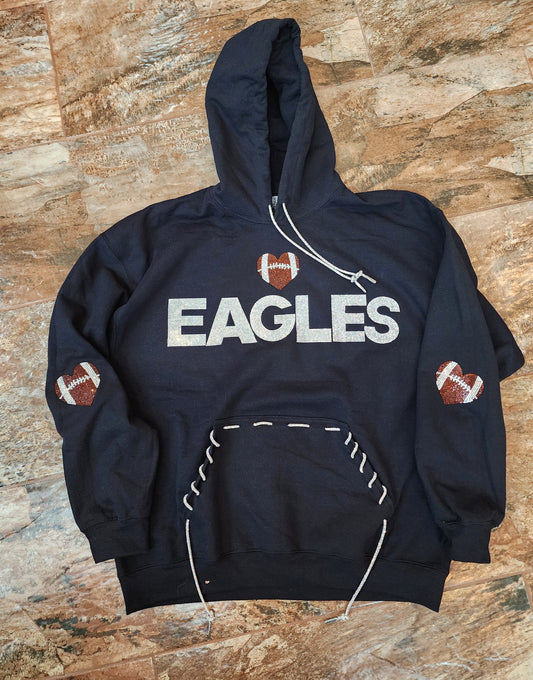 "EAGLES" BLING Hooded Sweatshirt
